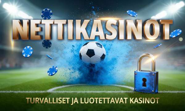 Turvalliset ja luotettavat nettikasinot – jalkapallostadion, pallo ja lukko korostavat Suomifutis.comin pelisivujen teemaa